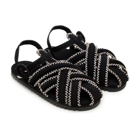 FARM Rio Shoes - NWT‎ Farm Rio Black Zigzag Stitch Sandals